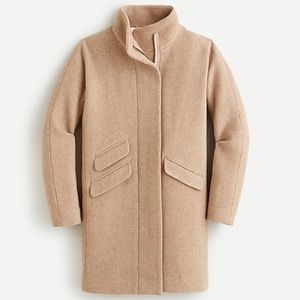 J Crew Cocoon Coat in Italian Stadium-Cloth Wool - Sandstone